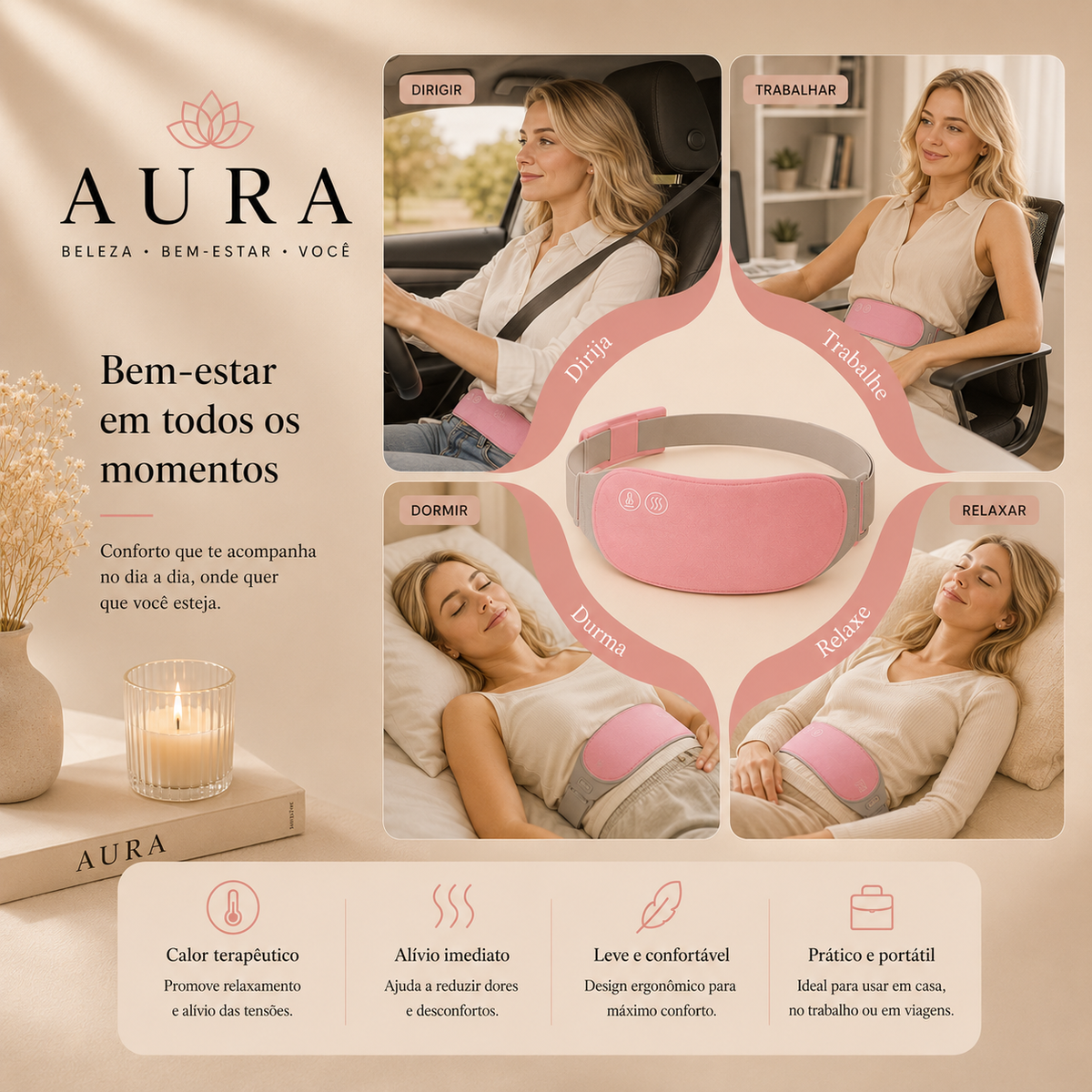 Almofada Térmica Menstrual-AuraCare