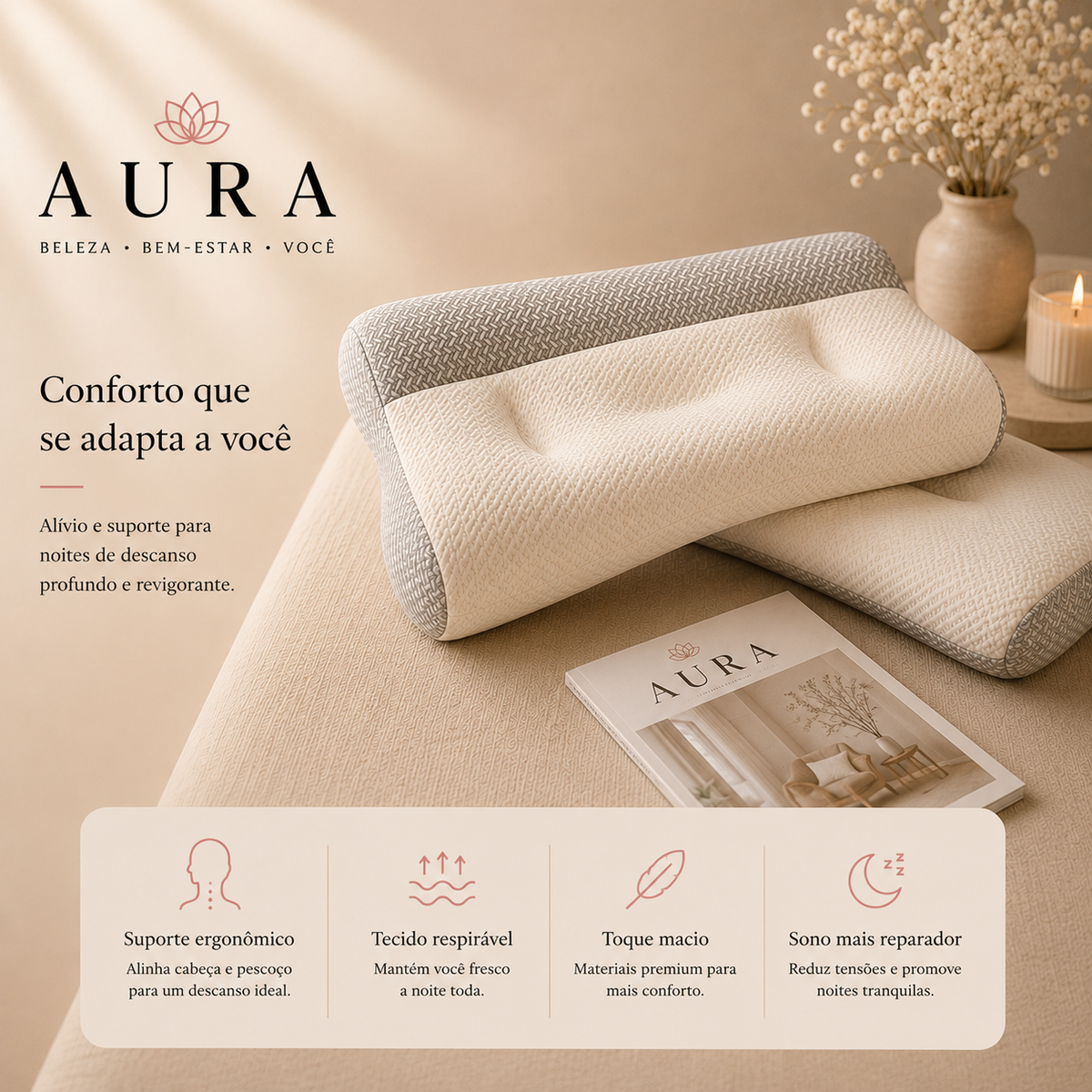 Almofada Ergonómica Antiestresse-AuraRest