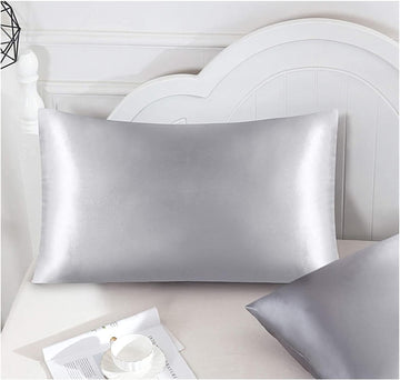 Funda de almohada satén gris para modelo ( Almohada de punto ergonómica 3D )